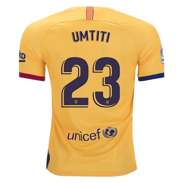 Camiseta Barcelona NO.23 Umtiti 2ª 2019/20 Amarillo